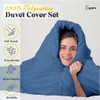 EGYPTO Polycotton Mid Blue Single Duvet Cover Set - Soft,