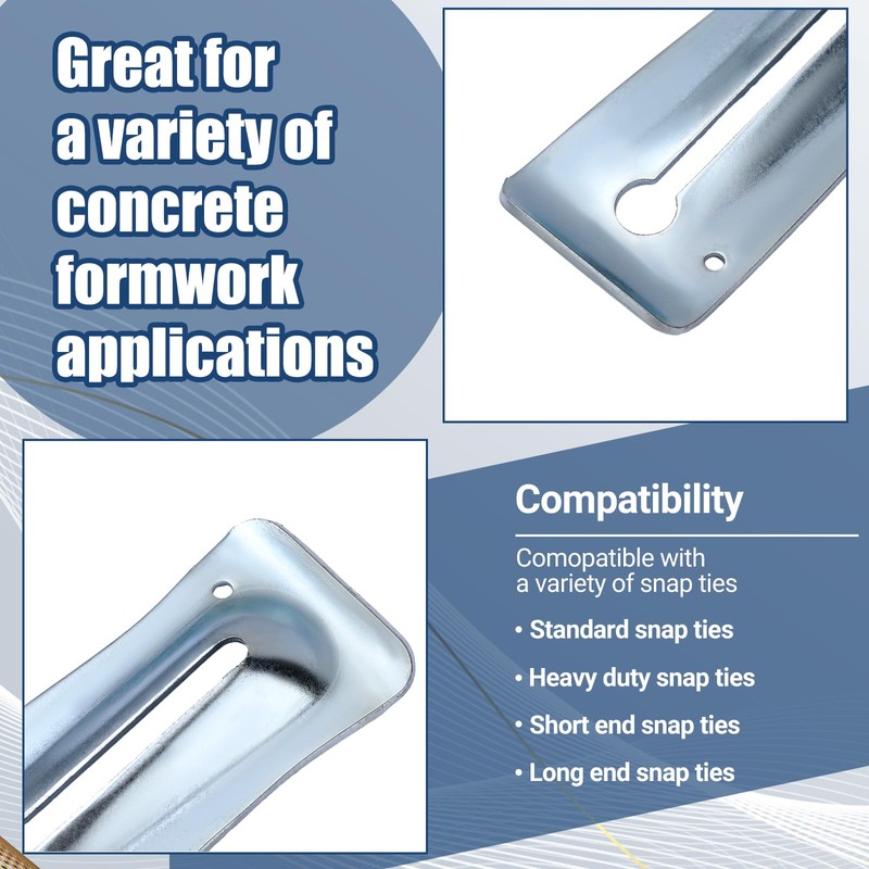 Gisafai 50 Pcs Galvanized Steel Snap Tie Wedge for Concrete