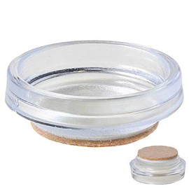 Merriway® BH00156 (4 Pcs) Castor Caster Cups with Felt Pad, Small Clear Outer Dimension 54 mm (2.1/8 inch) - Pack of 4 Pieces