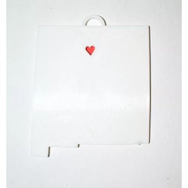 NEW MEXICO STATE OUTLINE SANTE FE RED HEART CUTOUT HANGING ORNAMENT USA PR244-NM