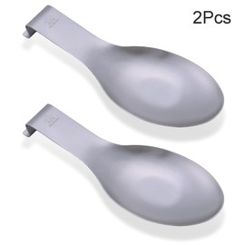 Vila KuChe Stainless Steel Spoon Rest for Kitchen Spoon Holder Counter Cooking Utensil Rest Spoon Heavy Duty Dishwasher Safe 2pcs (Silver)