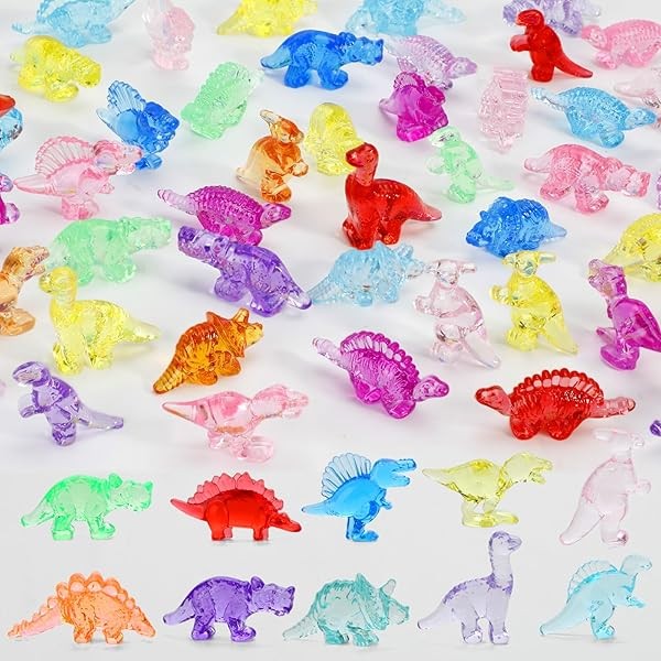 Mini Animals Figures to Hide, 60 pcs Mini Dinosaur Figures