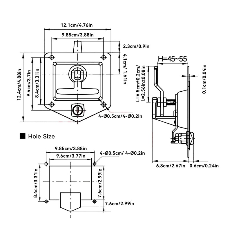 Tool Box Latch, Stainless Steel T-Handle Latches Tool Box Locks