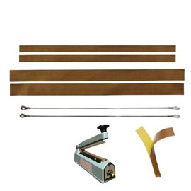 (2) Impulse sealer repair kits 12" Teflons and heat wire element- Fits most all machines