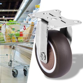 Samfox Set of 4 Swivel Castors TPE Removable, Mute Switched Rubber Castor for Furniture Pallet Furniture or as Transport Castor High-Quality Industrial Castor with Screws and