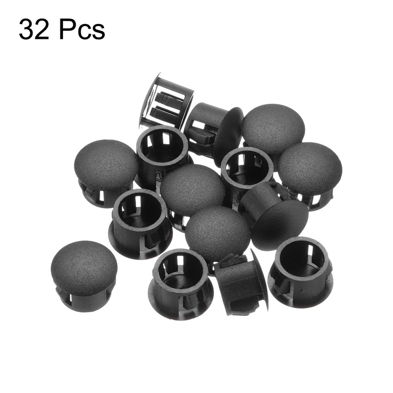 Sourcing Map 32PC Black 13mm(1/2") Plastic Hole Plugs - Flush