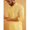 Sojanya (Since 1958 Men'S Pure Cotton Yellow Chikankari Only Long