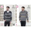King Cole 5462 Knitting Pattern Mens Easy Knit Raglan Sweaters