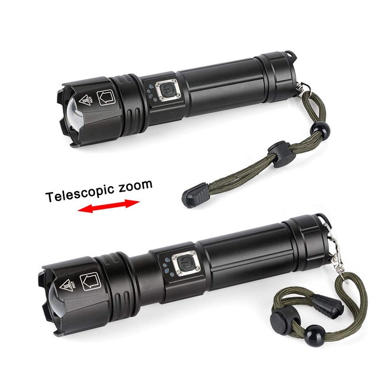 Flashlight Rechargeable, High Lumens Super Bright Flashlight - Zoomable, 5