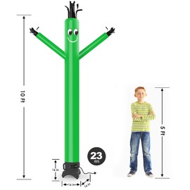 MOUNTO 10ft Inflatable Dancer Waving Tube Man Puppet for Store Sign (Green)