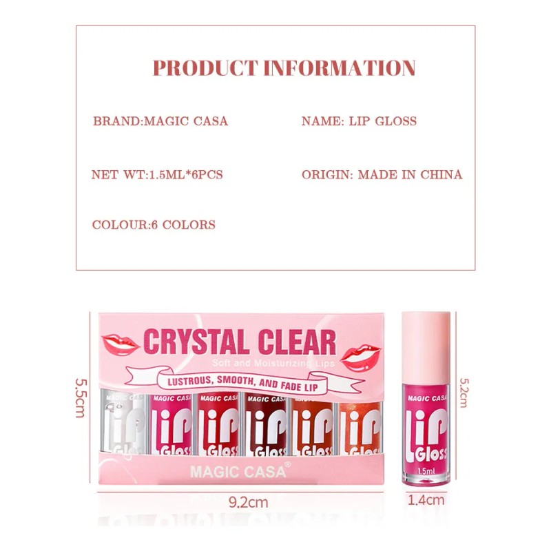 Set De 6 Aceites Para Labios Lip Glow Oil Gloss