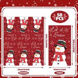 50 servilletas de muñeco de nieve de Navidad, diseño de copo de nieve de invierno, 3 capas, papel de nieve, toallas de mano de feliz Navidad, servilletas desechables para Navidad, fiesta, hogar, cocina, baño, decoración de mesa