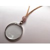 Magnifying Glass Necklace, Sterling Silver with Healing Gem Stone Crystal,