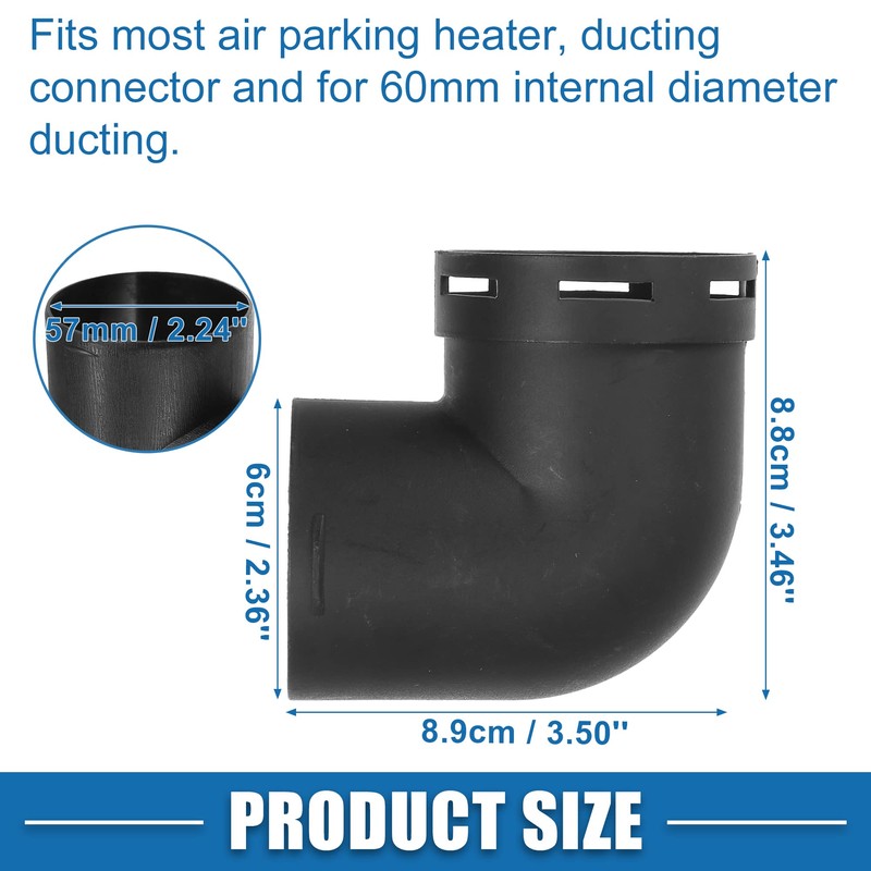 QUARKZMAN Car Heater Warm Pipe Line Angle Output Connection 2.36