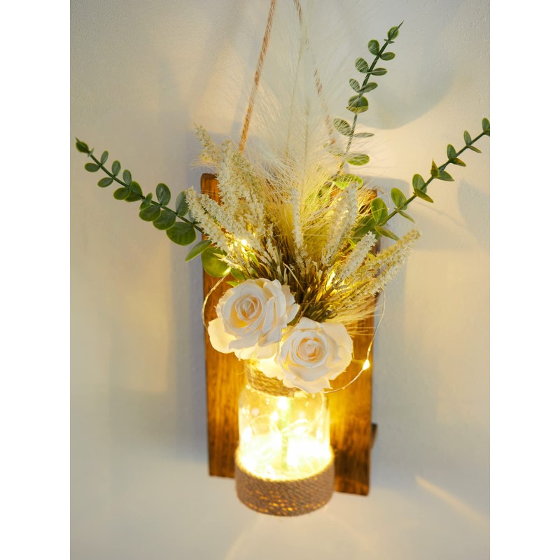 Anna's Whimsy 2PACK Mason Jar Sconce Wall Decor Rustic with