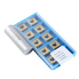 Accusize Industrial Tools SCMT432 Carbide Inserts, TiN Coated, 3/16" Thickness, 2124-1058x10