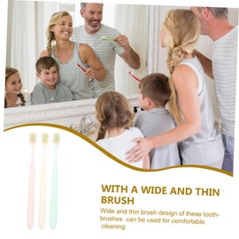 Healeved 3pcs Wide Brush Head Soft Toothbrushes for Adults Gentle Gum Care for Home Use Comfortable Cleaning Durable Materials for Family Oral Hygiene