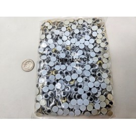 Lot of 1,000 Glue On 7mm Round Googly Wiggle Eyes for Crafts Dolls Puppets