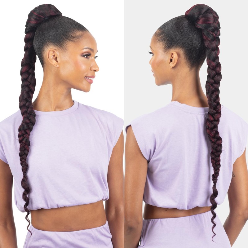 FreeTress Equal Drawstring Ponytail Box Braided Jumbo Braid Goddess Ponytail