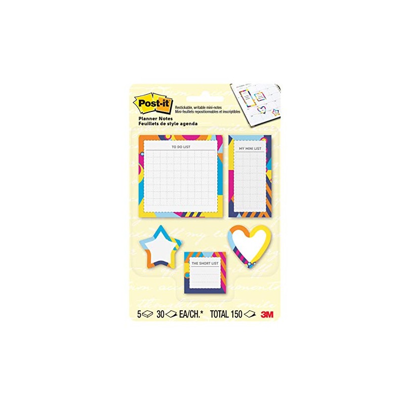 Post-it Notes Planner Sticky Notes, to Do List, Mini List,