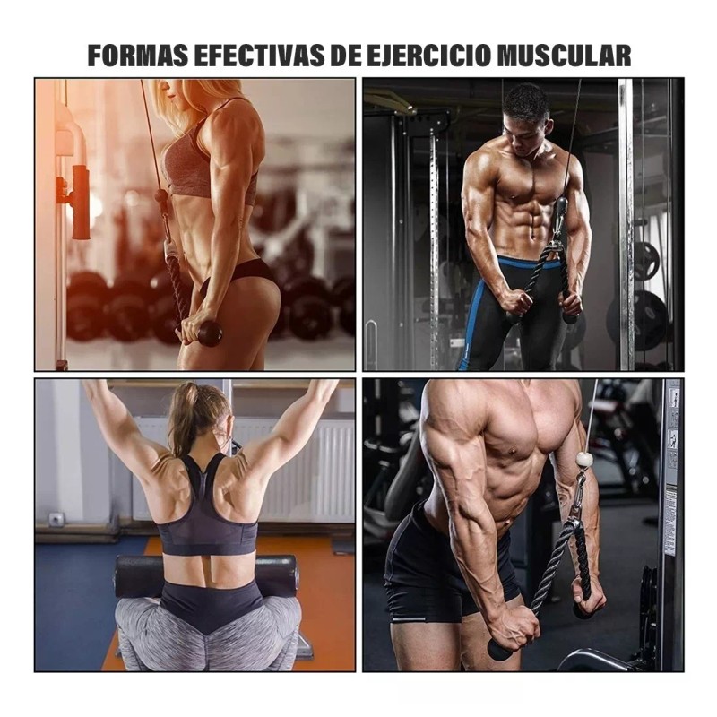 KS Cuerda/retractor De Entrenamiento De Tríceps+jaladera Tipo D