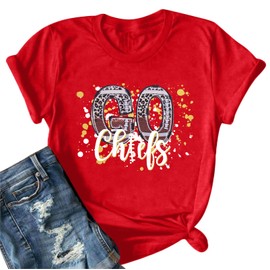 Football Shirts for Women Game Day Tshirt Vintage Leopard Soccer Splatter Graphic Tee Team Fan Gifts Tops