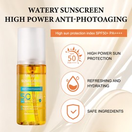 Sonnenspray Lsf 50, 100ml Sonnencreme 50, Wasserfest Und Schweißfest, Langanhaltend Und Nicht Fettend, sunscreen für Jeden Hauttyp Geeignet, mit 100 Gesichtsöl-Absorbierenden Papieren