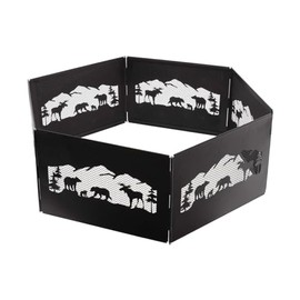 Blue Sky Outdoor Living 36" x 12" Zion Portable Folding Fire Ring, Steel Mesh Foldable Fire Ring, Northern Woods, Black