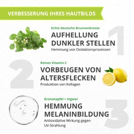 Lenevin Organic Cress Ointment Age Spots - Natural Cosmetics Sensitive Skin - Cress Cream Against Pigments - Aloe Vera, Vitamin C, Pomegranate, Ginger - Made in Germany, Vegan, Cruelty Free