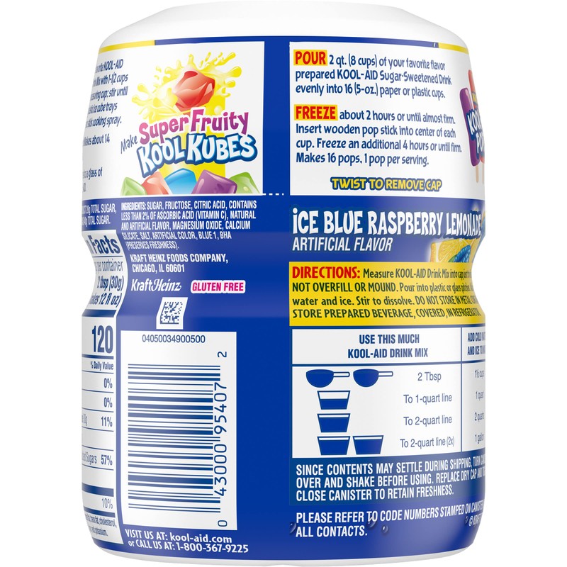Kool-Aid Caffeine Free Blue Raspberry Lemonade Sweetened Powdered Drink Mix