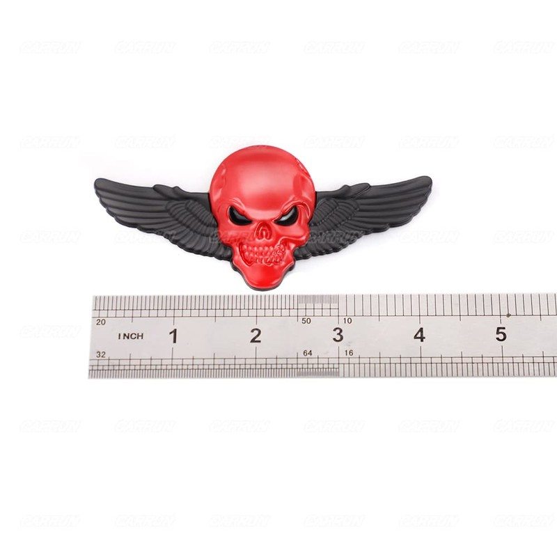 2X 3D Skeleton Skull Emblem Metal Badge Car Badge Sticker