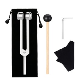 Diapasón ponderado de 128 Hz Diapasones de grado médico para curación - Diapasón médico profesional C128 con mazo Accesorios esenciales para yoga y me