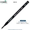 6 X Schmidt 888 Rollerball Refill - Medium - Black