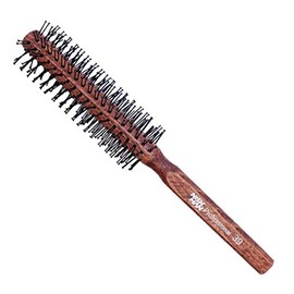 NISHMAN Round Brush 10 Rows 15/39 mm Nylon Bristles Wooden Body