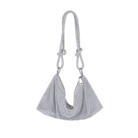 AOWVUTS Damen Glitzer Tasche Abendtasche Clutch Elegante Brauttasche Strass Handtasche Kleine Brieftaschen Umhängetasche Diamant Tasche mit Reißverschluss für Prom Hochzeit Party Bankett (Si)