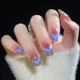 AHAMIOU Crystal Cat Eye Gel Polish Kits 9D Holographic Magnetic Cats Eyes Gel Nail Polish Shiny Glitter Laser Varnish UV Gel Varnish Nail Art Manicure Kit,Diamond Navy