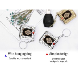 Hitopin 15PCS Mini Quran Keychain, Muslim Keychain, Mini Quran Book Key Chain, Islamic Hanging Key-ring, Muslim Jewelry Key Accessories, for Souvenir Gifts Bag Purse Handbag Ornament, Silvery