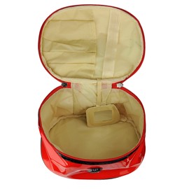 Travel Portable Makeup Toiletry Organizer Cosmetic Bag with Mirror, Red