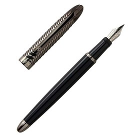 ARTEX Stylish Fountain Pen : Luxury,Elegant,Germany F Fine Nib, Gift for Men & Women, Professional, Executive, Metal, Gift Box. –Free Engraving (Black (Piano Style)),14cmx1.2cm(AT-F4CARBON-1)