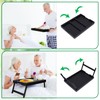 Artmeer Bamboo Bed Tray Table with Folding Legs, Phone/Tablet Holder,