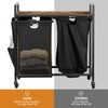 WOWLIVE Double Laundry Hamper with Lid,Rolling Laundry Basket Organizer with