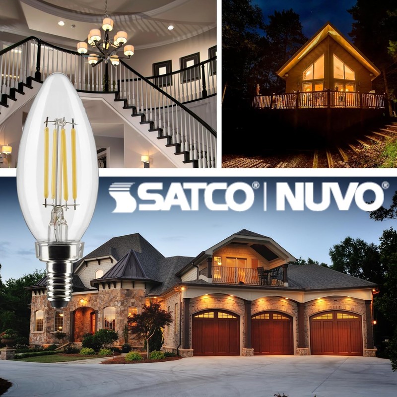 Satco Lighting S21273-5.5 Watt B11 LED Clear Dimmable Light Bulbs
