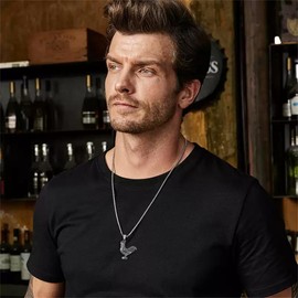 Unique Rooster Charm Pendant Necklace for Women Men High Polished Vintage Silver Zodiac Animal Cock Hip Hop Rock Punk Norse Viking Totem Amulet Long Necklace Adjustable Chain Fashion Statement Jewelry