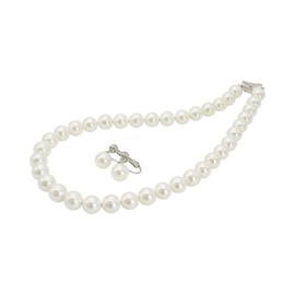 Sakiya Pearl Necklace, Luxury Edition, Ceremonial Occasions, Pearls, Black Pearls, Formal Earrings, Earrings Set, Weddings, Parties, Funerals, Shell Pearl Necklace, 3.9 inches (10 mm) 16.5 inches (42