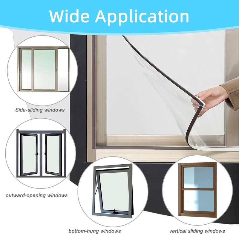 DIY Magnetic Window Insulation Kit 59"x61" Indoor Clear Film for