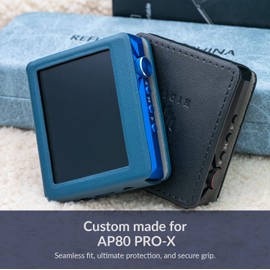Hidizs AP80 PRO-X Leather Case, Case Custom Made for AP80 PRO-X Portable Balanced Lossless MQA Music Player, All New PU Leather,Elegant Accessories, Waterproof and Durable (Black)