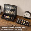 Yoimori Challenge Coin Display Case, 13 Rows Solid Wood Military