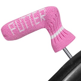 Scott Edward 1Pcs Golf Putter Cover Elastic Knitted Adorable and Basically Socks Shape,Washable & Durable Golf Club Putter Head Protector (Pink)