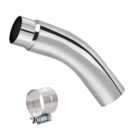Floshine Diesel Exhaust Elbow Tip, Side Exit Exhaust Tip, chromed Turndown Exhaust Tip (With Clamp, 5'' inlet / 6'' outlet)