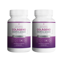2 Pack Colgeno Hidrolizado en Cpsulas  Con Vitaminas C, E, D3 y Biotina  Fortalece Articulaciones, Cabello, Uas y Piel  Antienvejecimiento y...       